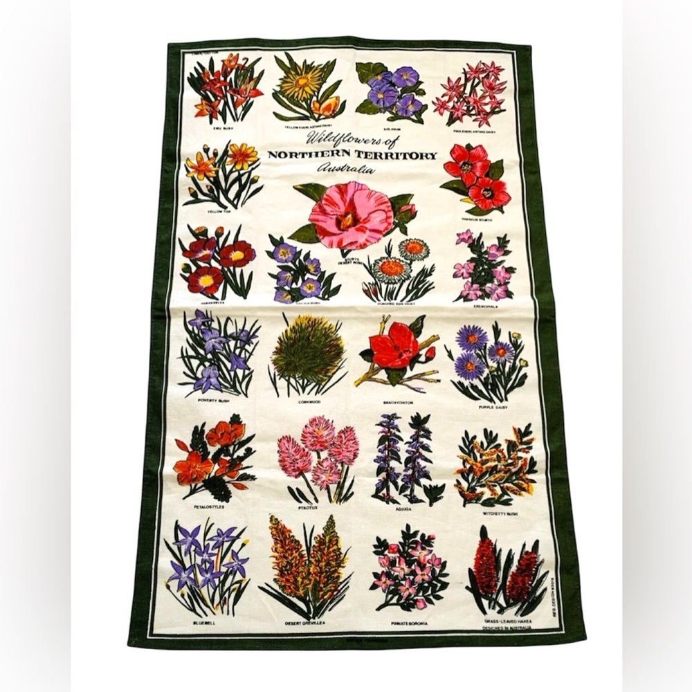 Wildflowers Northern Territory Australia Tea Towel Botanical Souvenir